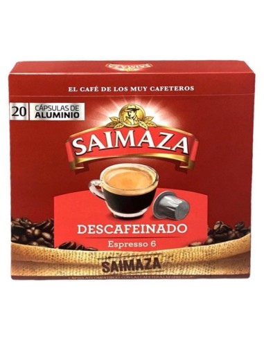 CAFE SAIMAZA CAPSULA (NESPRESSO) DESCAFEINADO 20 U