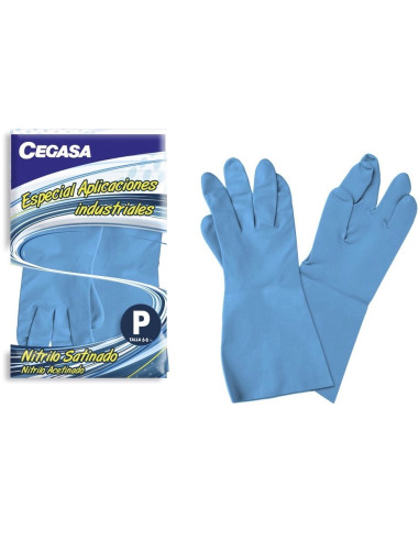 GUANTES NITRILO CEGASA AZUL 6/6.5 BLISTER 2 P
