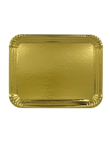 BANDEJA CARTON RECTANGULAR ORO 25X34 CM 1 UND